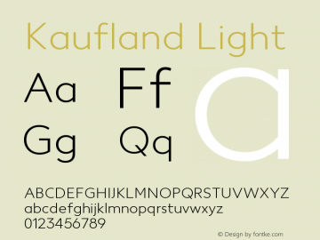 Kaufland-Light Version 8.000 Font Sample