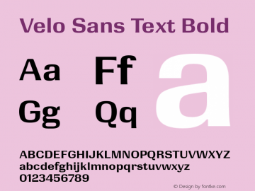 VeloSansText-Bold Version 1.000;PS 1.0;hotconv 1.0.88;makeotf.lib2.5.647800 Font Sample