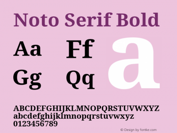 Noto Serif Bold Version 2.001; ttfautohint (v1.8.2)图片样张