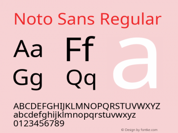Noto Sans Regular Version 2.001; ttfautohint (v1.8.2) Font Sample