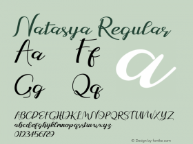 Natasya Version 1.000 Font Sample