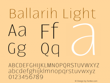 Ballarih-Light Version 1.000;PS 001.000;hotconv 1.0.88;makeotf.lib2.5.64775 Font Sample