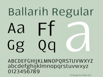 Ballarih-Regular Version 1.000;PS 001.000;hotconv 1.0.88;makeotf.lib2.5.64775 Font Sample