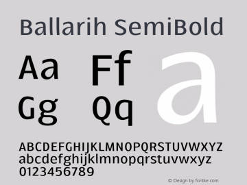 Ballarih-SemiBold Version 1.000;PS 001.000;hotconv 1.0.88;makeotf.lib2.5.64775 Font Sample
