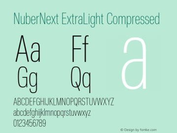 NuberNext-ExtLtComp Version 001.000 October 2018;YWFTv17 Font Sample