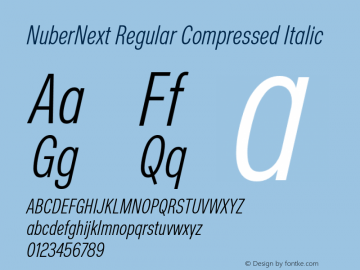 NuberNext-RegCompIta Version 001.000 October 2018;YWFTv17 Font Sample