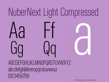 NuberNext-LightCompressed Version 001.000 October 2018;YWFTv17 Font Sample