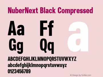 NuberNext-BlackCompressed Version 001.000 October 2018;YWFTv17 Font Sample