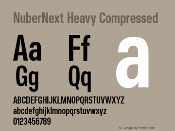 NuberNext-HeavyCompressed Version 001.000 October 2018;YWFTv17 Font Sample