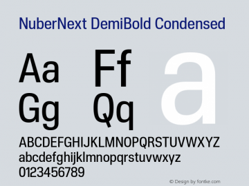 NuberNext-DemiBoldCondensed Version 001.000 October 2018;YWFTv17 Font Sample