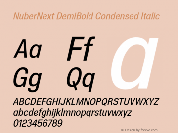 NuberNext-DemBdCondIta Version 001.000 October 2018;YWFTv17 Font Sample