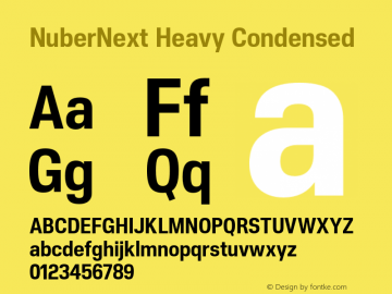 NuberNext-HeavyCondensed Version 001.000 October 2018;YWFTv17 Font Sample