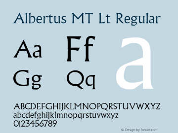 Albertus MT Lt Regular 19: 14530: 1998图片样张