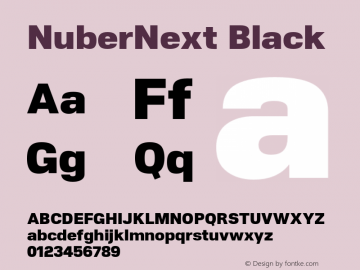 NuberNext-Black Version 001.000 October 2018;YWFTv17 Font Sample