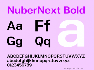 NuberNext-Bold Version 001.000 October 2018;YWFTv17 Font Sample