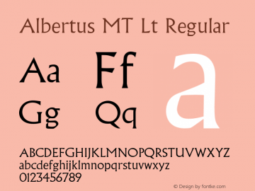 Albertus MT Lt Regular OTF 1.0;PS 001.001;Core 1.0.22图片样张