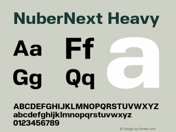 NuberNext-Heavy Version 001.000 October 2018;YWFTv17 Font Sample