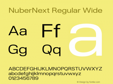 NuberNext-RegularWide Version 001.000 October 2018;YWFTv17 Font Sample