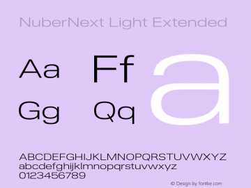 NuberNext-LightExtended Version 001.000 October 2018;YWFTv17 Font Sample