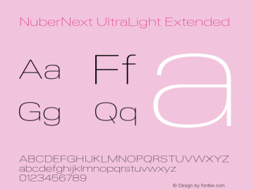 NuberNext-UltraLightExtended Version 001.000 October 2018;YWFTv17 Font Sample