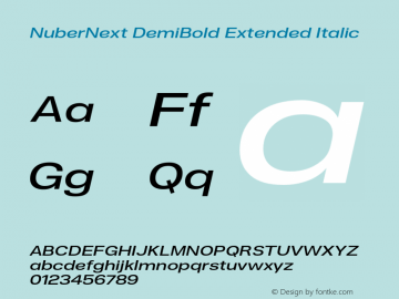 NuberNext-DemBdExtIta Version 001.000 October 2018;YWFTv17 Font Sample