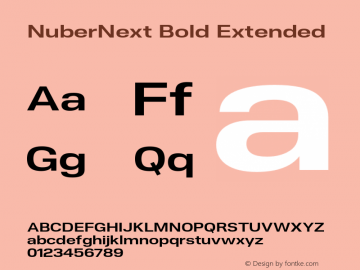 NuberNext-BoldExtended Version 001.000 October 2018;YWFTv17 Font Sample