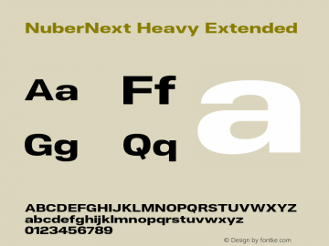 NuberNext-HeavyExtended Version 001.000 October 2018;YWFTv17 Font Sample