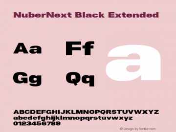 NuberNext-BlackExtended Version 001.000 October 2018;YWFTv17 Font Sample
