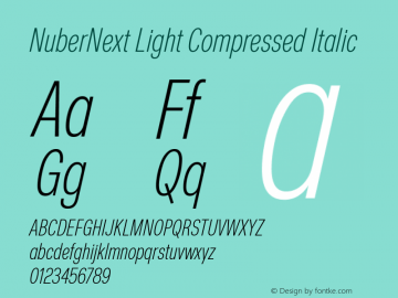 NuberNext Light Comp Ita Version 001.000 October 2018;YWFTv17 Font Sample
