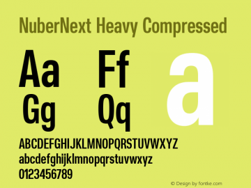 NuberNext Heavy Compressed Version 001.000 October 2018;YWFTv17 Font Sample