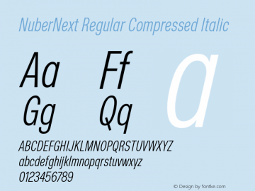 NuberNext Reg Comp Ita Version 001.000 October 2018;YWFTv17 Font Sample