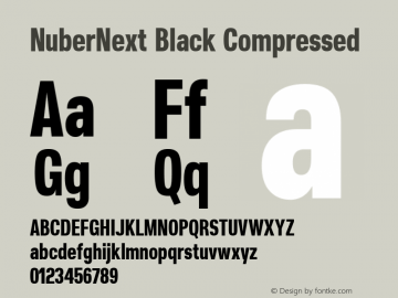 NuberNext Black Compressed Version 001.000 October 2018;YWFTv17 Font Sample