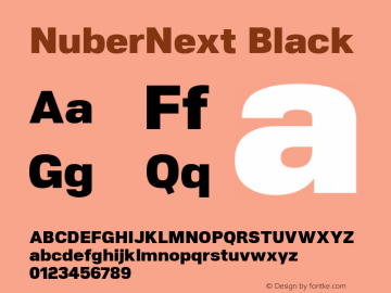 NuberNext Black Version 001.000 October 2018;YWFTv17 Font Sample