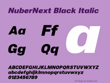 NuberNext Black Italic Version 001.000 October 2018;YWFTv17图片样张