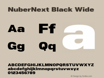 NuberNext Black Wide Version 001.000 October 2018;YWFTv17 Font Sample
