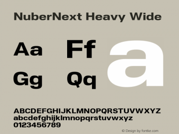 NuberNext Heavy Wide Version 001.000 October 2018;YWFTv17 Font Sample