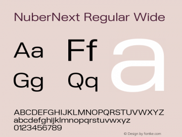 NuberNext Regular Wide Version 001.000 October 2018;YWFTv17 Font Sample