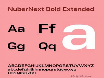 NuberNext Bold Extended Version 001.000 October 2018;YWFTv17 Font Sample