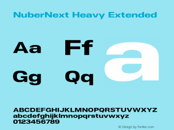 NuberNext Heavy Extended Version 001.000 October 2018;YWFTv17 Font Sample