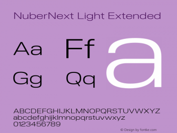 NuberNext Light Extended Version 001.000 October 2018;YWFTv17 Font Sample