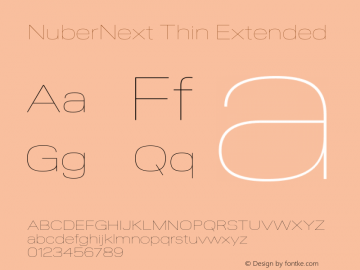 NuberNext Thin Extended Version 001.000 October 2018;YWFTv17 Font Sample