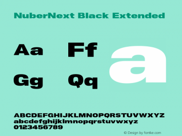 NuberNext Black Extended Version 001.000 October 2018;YWFTv17 Font Sample