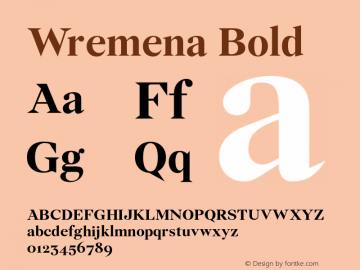 Wremena-Bold 001.000 Font Sample