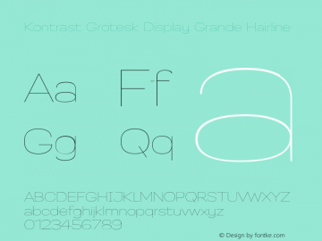 KontrastGroteskDisplayGrandeHai Version 1.000 Font Sample