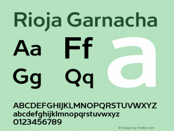 Rioja Garnacha Version 1.000 Font Sample