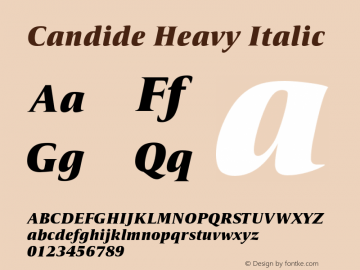 Candide-HeavyItalic Version 1.000图片样张