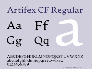 ArtifexCFRegular Version 1.000;PS 001.000;hotconv 1.0.88;makeotf.lib2.5.64775;YWFTv17 Font Sample