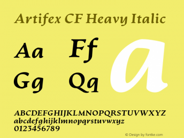 ArtifexCFHeavyItalic Version 1.000;PS 001.000;hotconv 1.0.88;makeotf.lib2.5.64775;YWFTv17 Font Sample