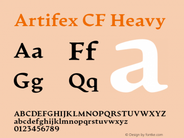 ArtifexCFHeavy Version 1.000;PS 001.000;hotconv 1.0.88;makeotf.lib2.5.64775;YWFTv17 Font Sample