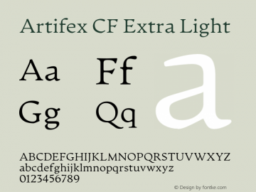 ArtifexCFExtraLight Version 1.000;PS 001.000;hotconv 1.0.88;makeotf.lib2.5.64775;YWFTv17 Font Sample